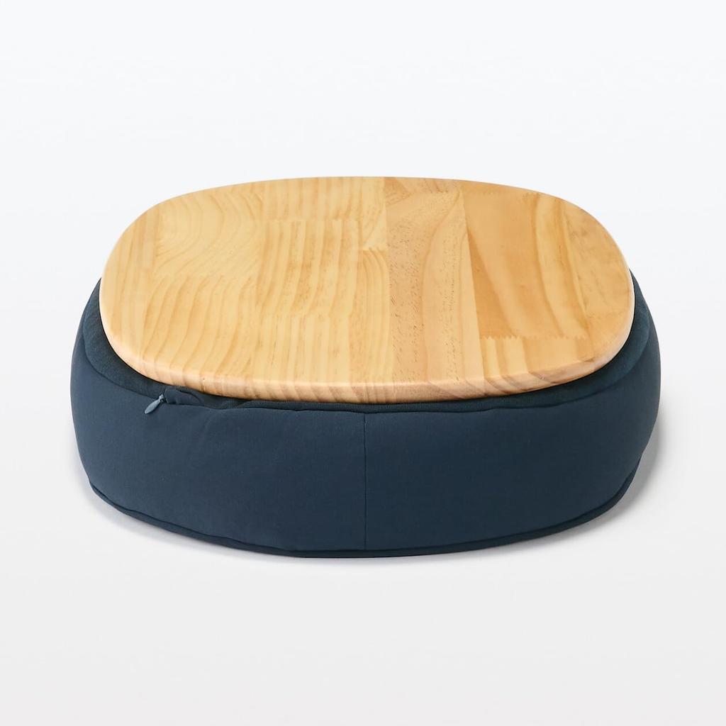 MUJI Knee-Suitable Table Cushion, Navy, Width 47 X Depth 31.5 X Height 10cm, Product Code: 83435783