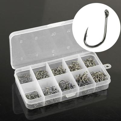 MUQZI Sports Accessory 500Pcs 10 Sizes Assorted Sharpened Fishing Hooks Lures Baits with Tackle Box