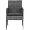 7 piece Garden Dining Set Poly Rattan Grey
