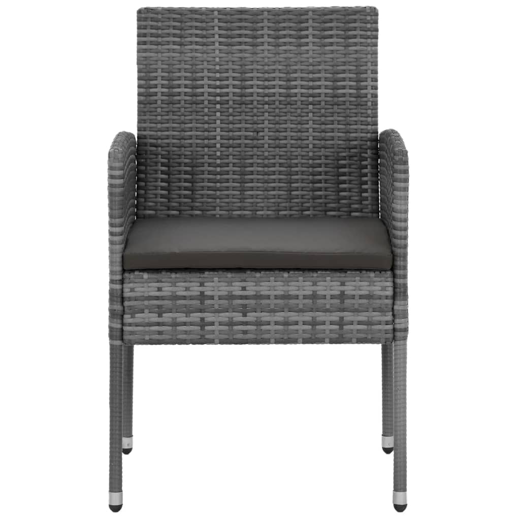 7 piece Garden Dining Set Poly Rattan Grey