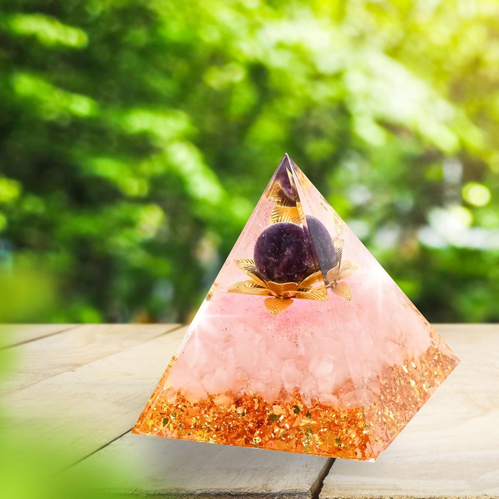 Orgonite Crystal Orgone Pyramid Tower Energy Nature Reiki Healing Chakra 6cm x 6cm (26)