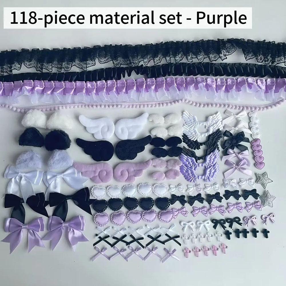 Cartoon Wing Bow Star Card Cover Decoration Sweet DIY Handmade Hairpins Accessories Gift Plush DIY Auxiliary Material Set