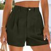Damen Reißverschlusstasche Falten Casual Shorts 2026