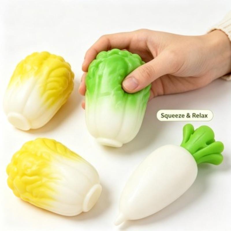 Simulation Cabbage Squishy Toy Slow Rising Stress Relief Fidget Toy Soft Squeeze Anti-Stress Toy For Kids Adults Kitchen Play