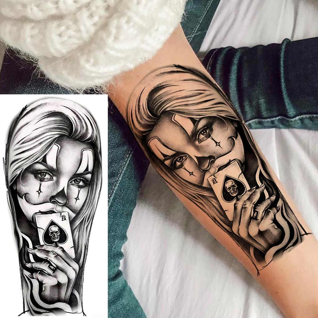 1 Sheet Cool Warrior Lion Tiger Skull Temporary Tattoos For Men Women Adults, Long Lasting Waterproof Temp Fake Tattoo Sticker