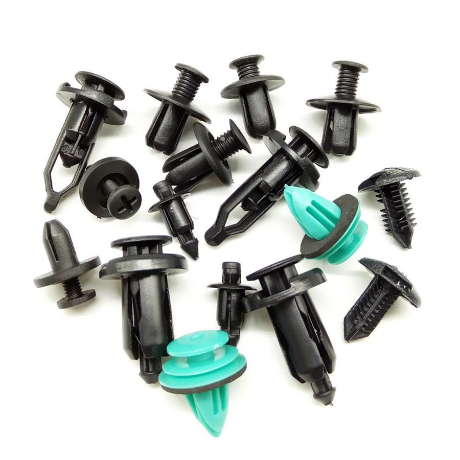 120 Pcs Car Door Panel Mixed Size Fastener Clip +50 Pcs Wrap Cable Fixed Clamp