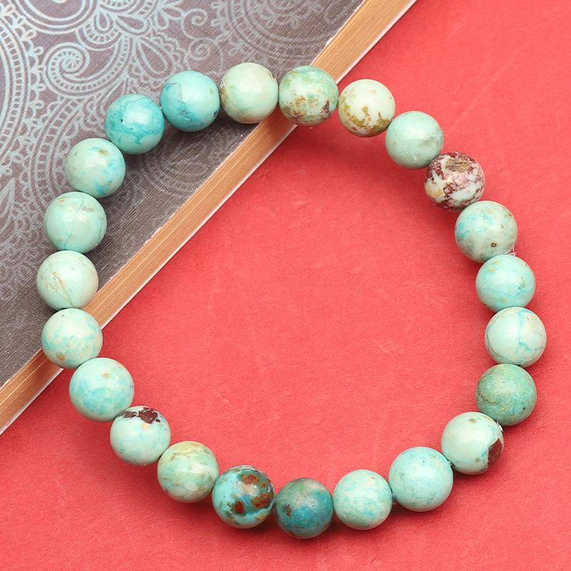 Peruvian Natural Turquoise Bracelet - High-Quality Unenhanced Single-Strand for Men & Women