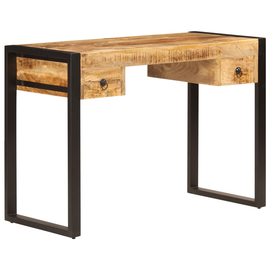 Mango Wood Solid Desk with 2 Drawers 110 X 50 X 77 Cm