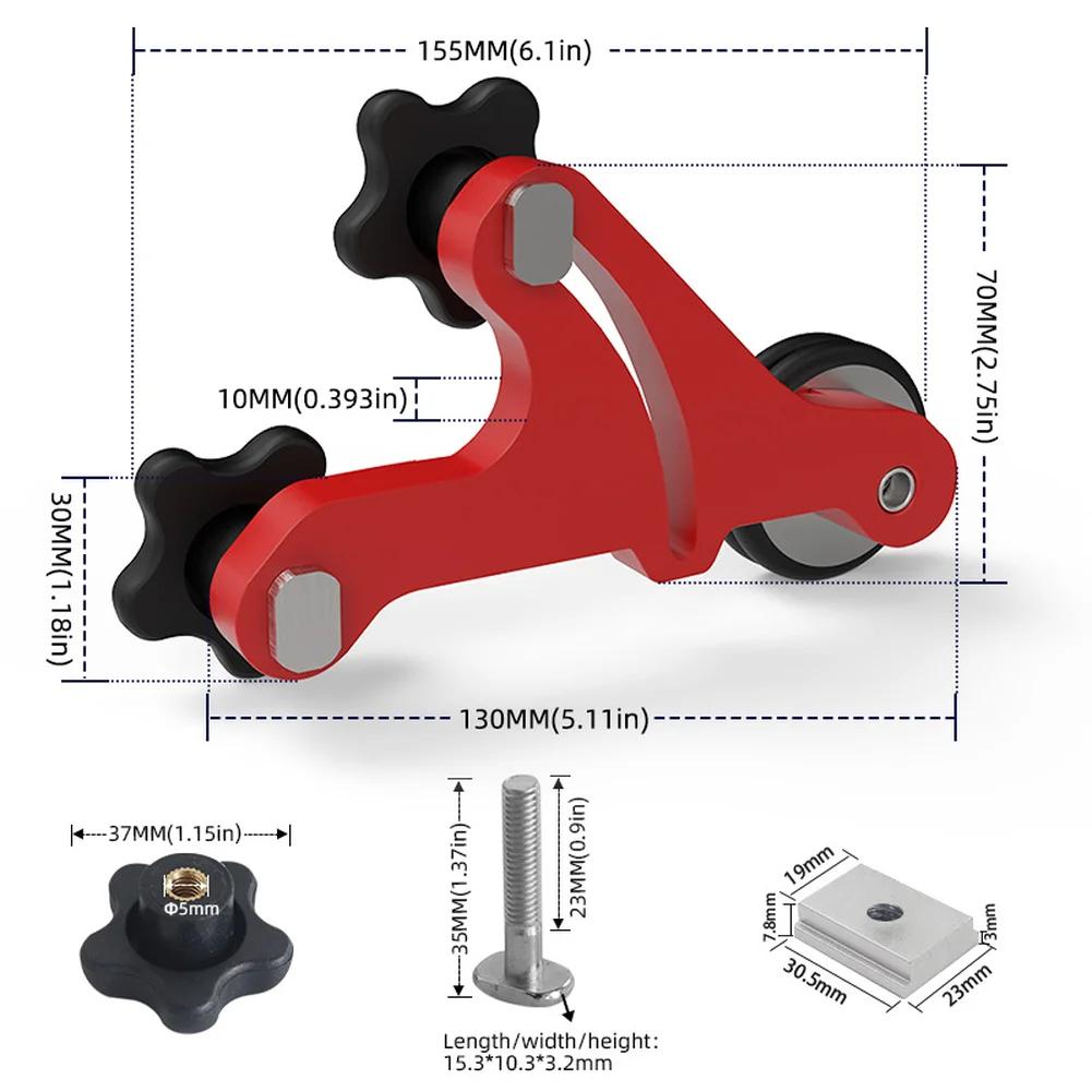2pcs Bearing Roller Press Feeder One Way Woodworking Table Saw Pressure Wheel 2 Roller Feed Tool For Router Trimmer Parts