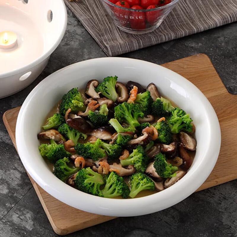 Hui Huang 14-Inch Round Ceramic Candle-Heated Food Warmer (Set of 2)