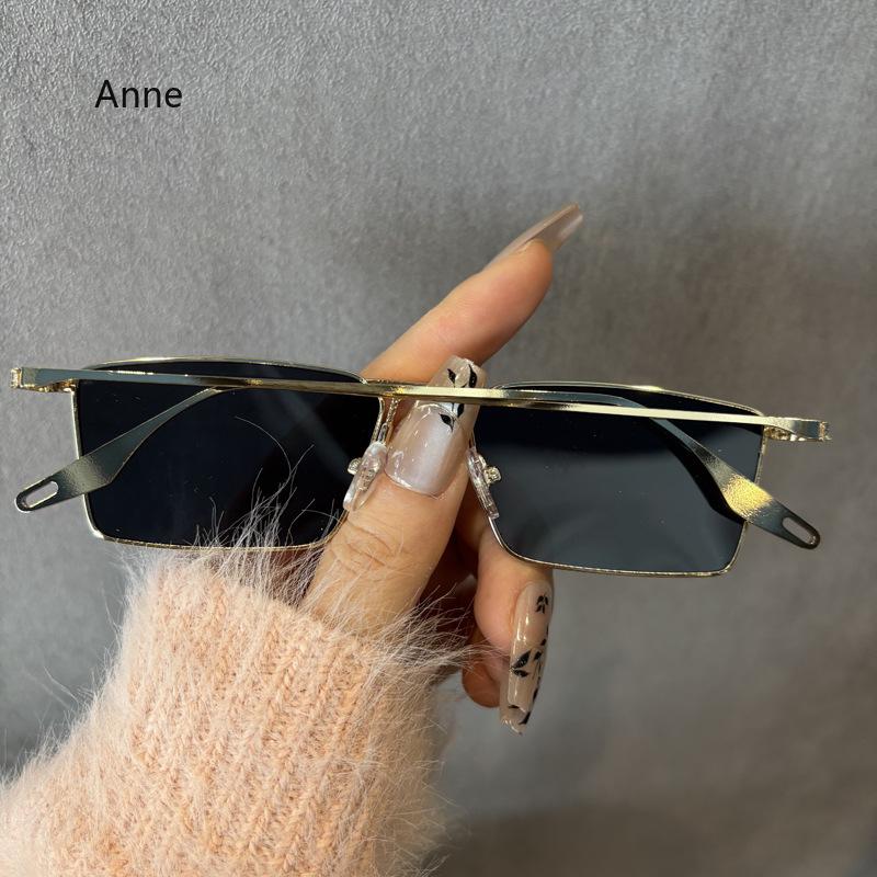 Fashion Luxury  Design Metal Rectangle Frame Sunglasses Women Men Outdoors Drive Trend Glasses Unisex Lentes De Sol UV400