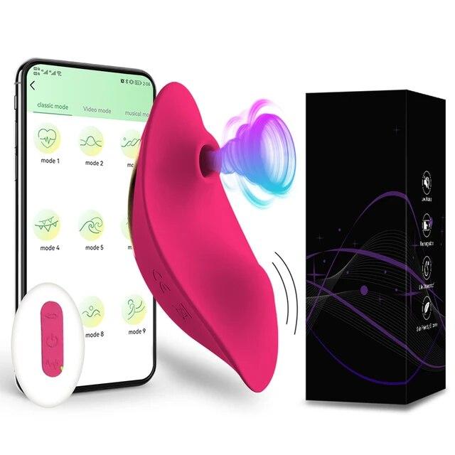 APP Bluetooth Sucking Vibrator Female Wearable Clit Sucker Clitoris Stimulator 2 In 1 Adult Goods Sex Toy for Women 's Panties
