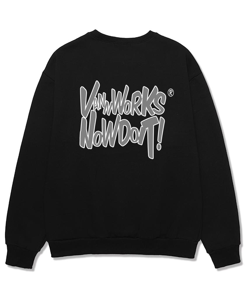 VANNWORKS Now Doit Outline Oversized Sweatshirt (Vls0085) Black