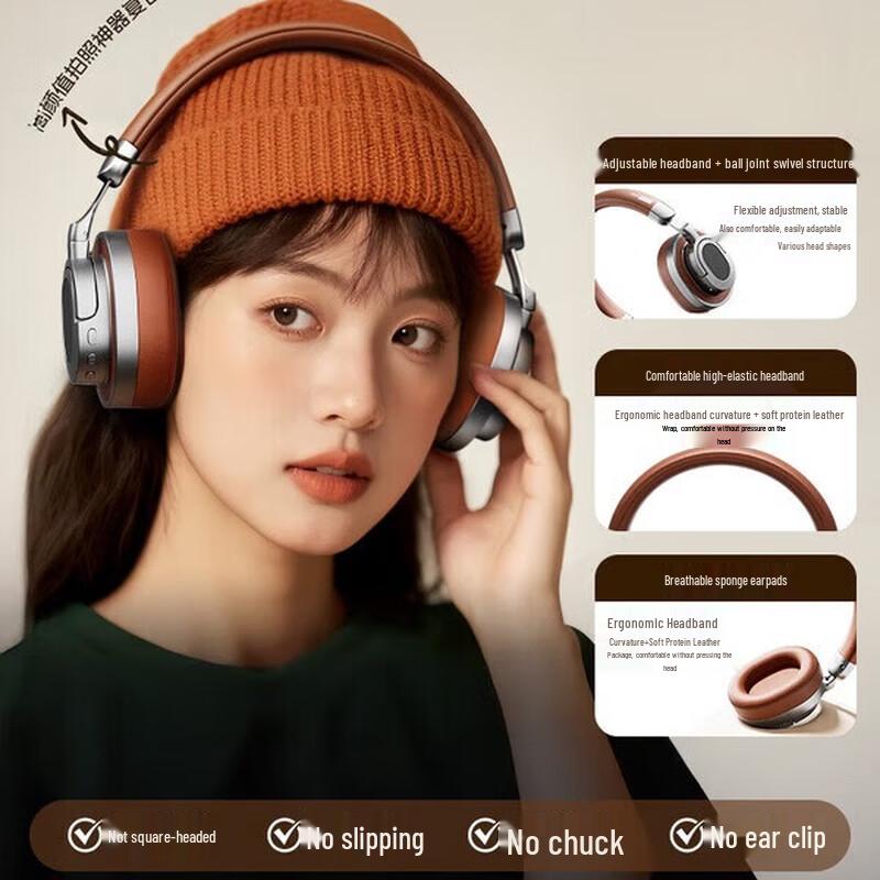 Lenovo LE602 Retro Wireless Bluetooth Noise-Cancelling Headphones