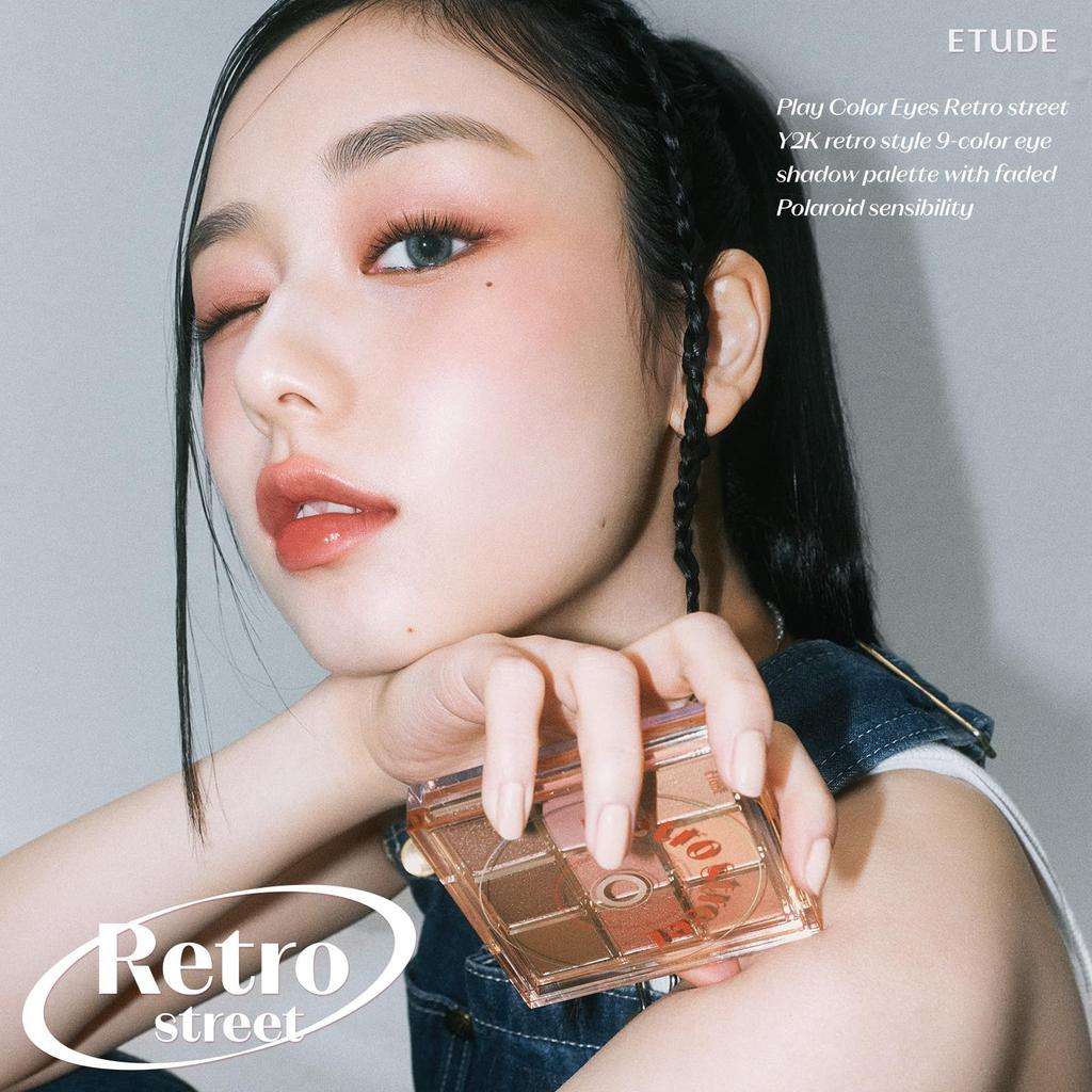 ETUDE Play Color Eyes Retro Street Palette [Etude Official] / 9-Color / Glitter/Shimmer/Matte