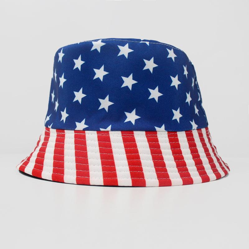 Independence Day National Day Bucket Hat Women's Double-sided Sunscreen Sun Hat Versatile American Flag Basin Hat Men