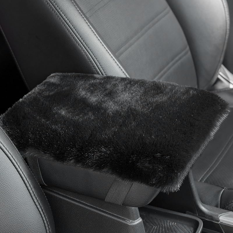 SEG Direct Auto Center Console Cover, Furry Car Armrest Cover, Soft Fluffy Middle Console Pad, Car Armrest Seat Box Cover For Women Men, Universal