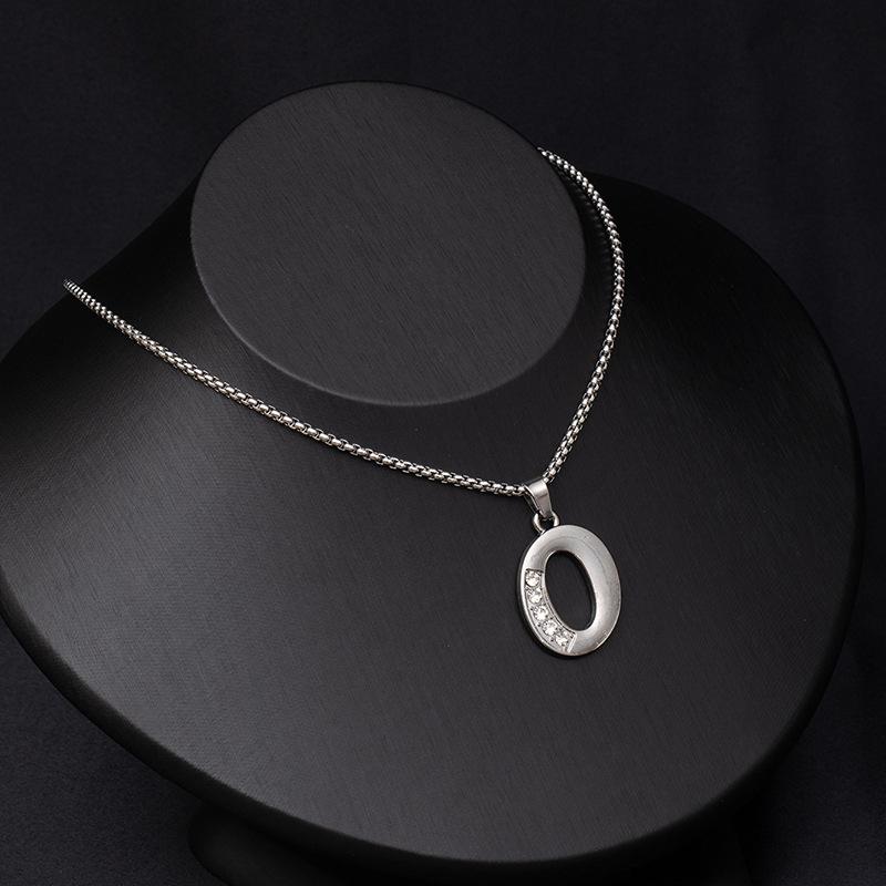 Shiny Rhinestone A-Z Letters Necklace Alphabet Initial Pendant Women Men English Letter Trendy Jewelry Gift