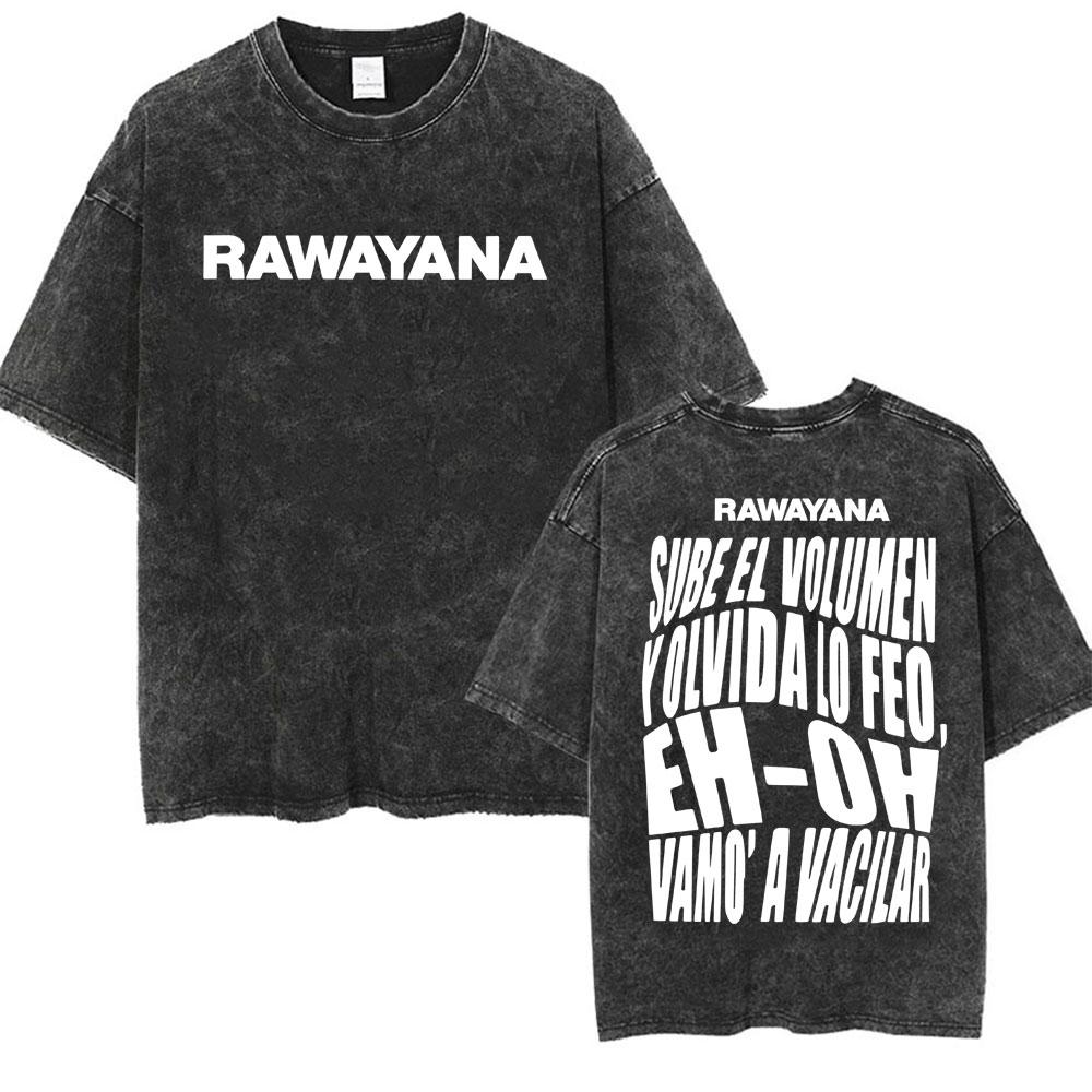 Band Rawayana Quin Trae Las Cornetas Washed Vintage T Shirts Men Women Fashion Hip Hop Tshirts Cotton Oversized Tshirt