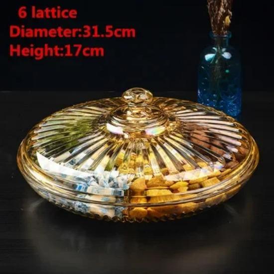 Fruit Basin Dry Candy Dish Sugar Snack Nut Peanut Food Storage Can Box with Cover Plastic Trinket Tray Transparent Acrylic Plate