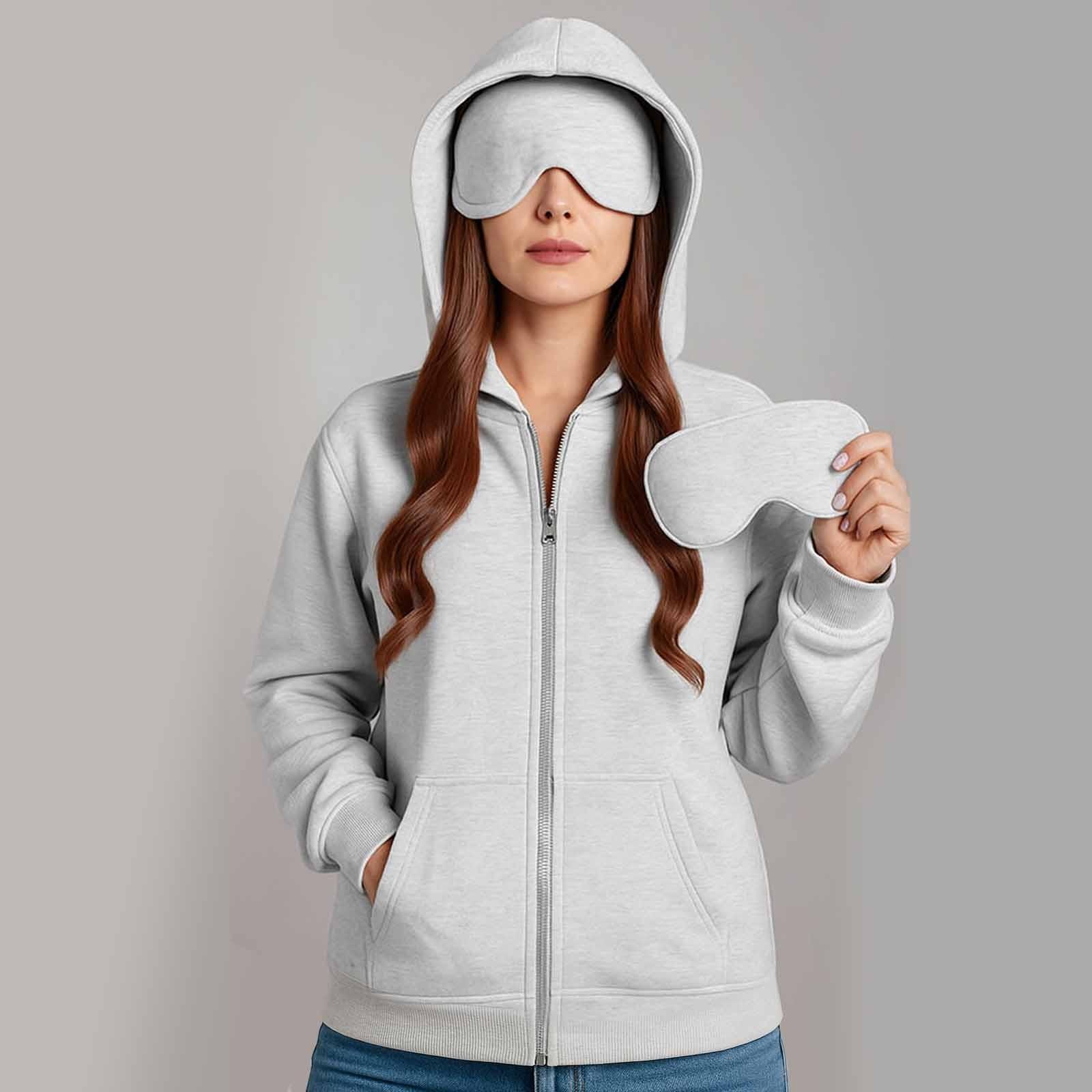 

Унисекс Толстовка с капюшоном Повседневная С длинным рукавом Однотонная На молнии Свободная Куртка L