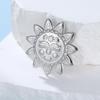 Womens Jewelry Four Petal Flower Brooch French Style Stainless Steel Gold Color Trendy Pin for Wedding Office Gift