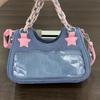 Fashion Shoulder Underarm Harajuku Star Tote Denim Bag Chain Ladies Bags Zip Purses Handbags Women Luxury Square Bag
