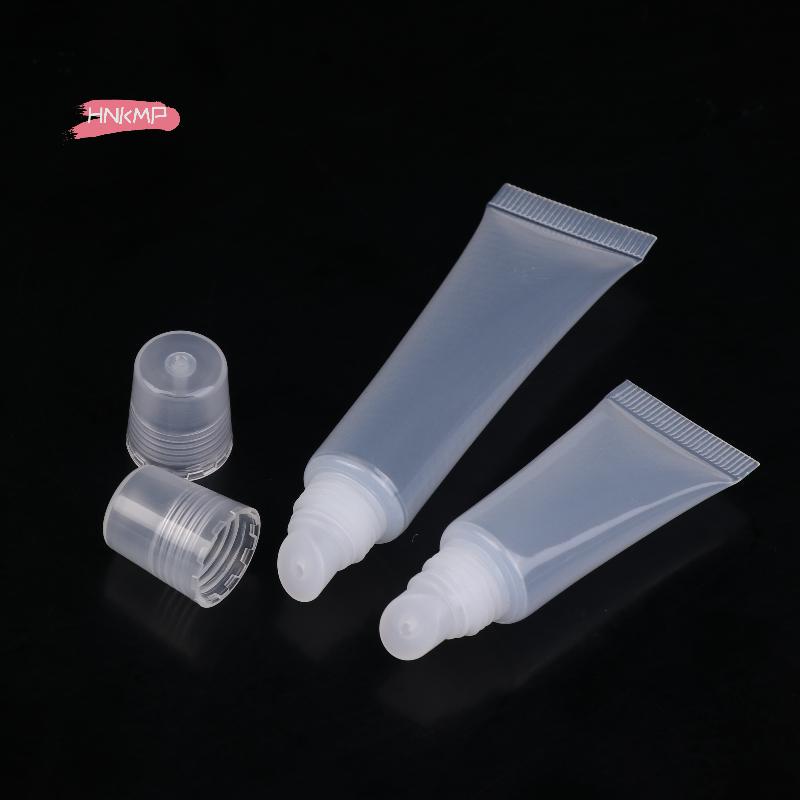 10Pcs Empty Lipstick Tubes Set 5/10/15ml Clear Lip Gloss Containers Soft Squeeze Lip Balm Makeup Soft Tube for DIY Beauty