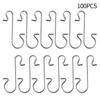 S-Shape Hanger Christmas Hook 100pcs Christmas Day Christmas Stocking Christmas Tree Decoration Hook Seasonal Décor