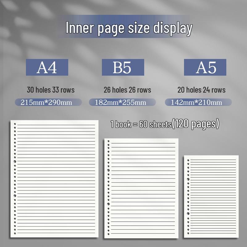 B5 Soft-Grip Loose-Leaf Notebook, Removable Square Grid, A4/A5, Thick Shell, Ideal for Postgrad Exam Preparation