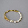 High-End Gold-Plated Pearl Bracelet: Japanese & Korean Design