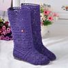 Lace Hollow Boots Shoes Breathable Knit Line Mesh Korean High Summer Women Boots Knee High Womens Shoes