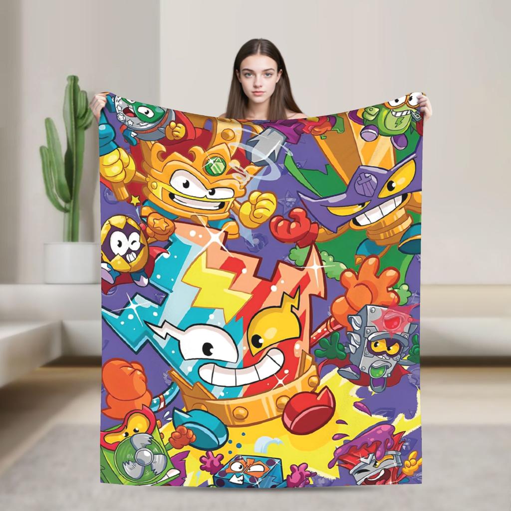 Super Zings Game  Soft Warm Blanket Superthing Travel Plush Throw Blanket Funny Home Decor Flannel Bedspread Sofa Bed Cover
