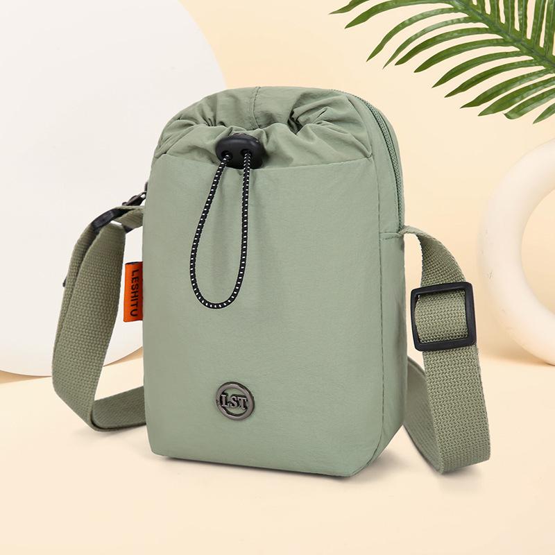 Cross-border Multifunctional Messenger & Phone Bag - Casual Shoulder Bag with Water Bottle & Drawstring Cup Holder, Ideal for Sports & Fitness