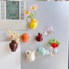 8pcs Cute Ceramic Vase Fridge Magnets 3D Refrigerator Magnets Decoration for Kitchen Office Whiteboard