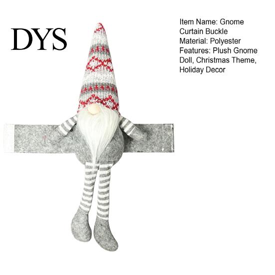 Plush Curtain Holders Christmas Gnome Buckle, Scandinavian Santa Doll Tiebacks, Window Decorations Faceless Dwarf Holdback Fastener for Holiday