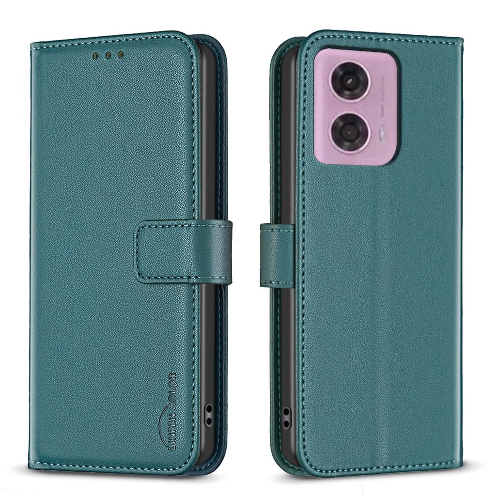 BINFEN COLOR BF17 For Motorola Moto G45 5G/G34 5G Wallet Case Leather Cover Full Protection