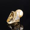 Inlaid Gold Bead Light Gold Ring, Women'S Ring Jewelry Accessories 16Mm