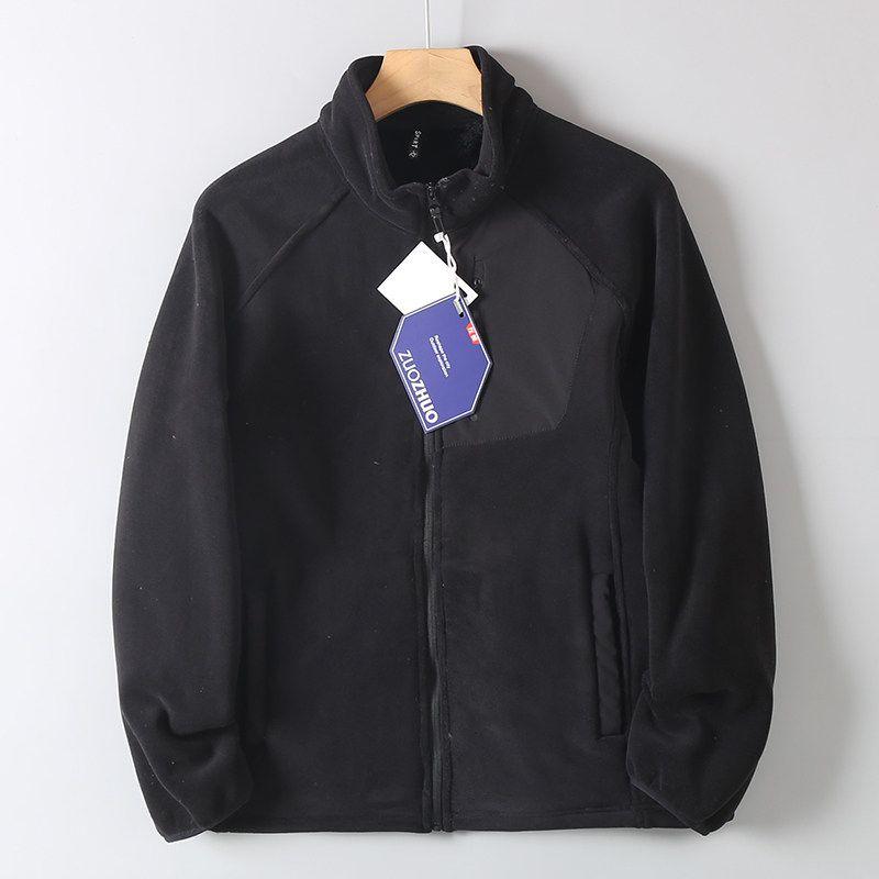 Export Heattech Polar Fleece Jacket Men Stand Collar Fleece Padded Coat New Loose Top Autumn and Winter Thickening Fleece Sweater