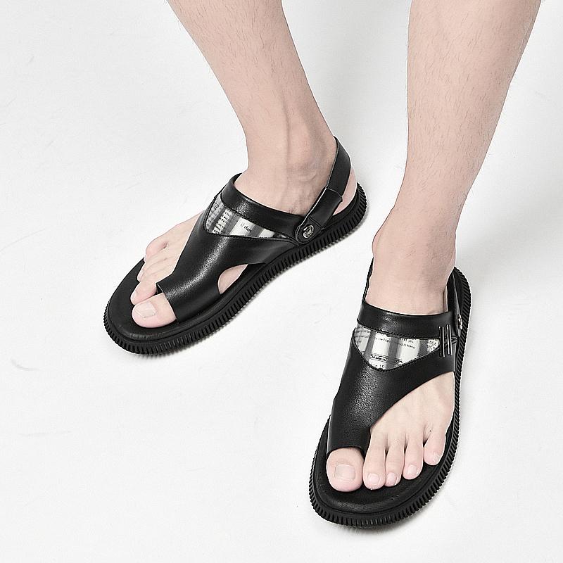 2022 Retro Sandals Men'S Summer Beach Casual Shoes Genuine Leather Gladiator Flip Flops Men Outdoor Slippers Male Luxury Shoes