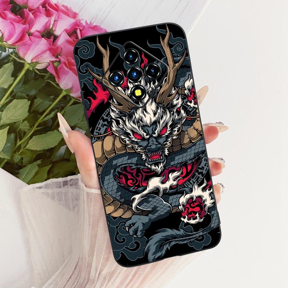 For Infinix Zero 8 8i X687 X687B Cool Dragon Tiger Pattern Phone Case For Infinix Zero8 Zero8i Black Silicone Soft Cases