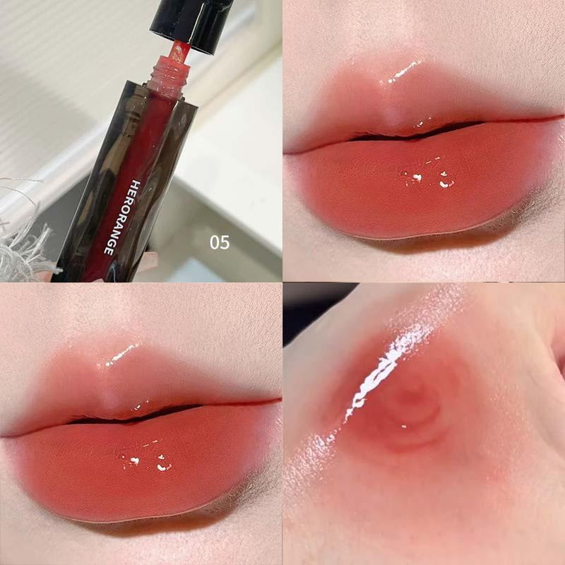 Water Glow Mirror Finish Lip Gloss Easy Coloring Brightening Lip Makeup For Women