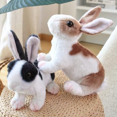 Simulation Realistic Rabbit Plush Toy Lifelike Animal Stuffed Doll Toys for Kids Girls Birthday Gift Room Decor