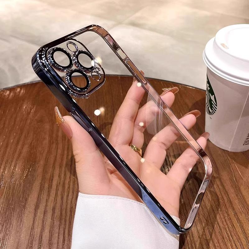 Applicable To Apple 17promax Mobile Phone Case New Electroplated IPhone 16 High End Sense with Lens Film Full Cover Soft Case