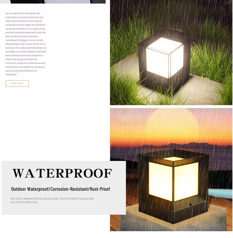 Minimalist Solar Waterproof Outdoor Gate Post Light for Gardens and Courtyards