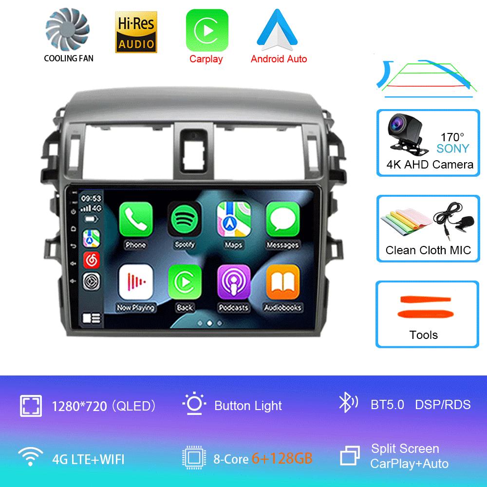 Android 14 Carplay 2din Video Player Car Radio For Toyota Corolla E140/150 2006 - 2013 4G GPS Multimedia Player Stereo