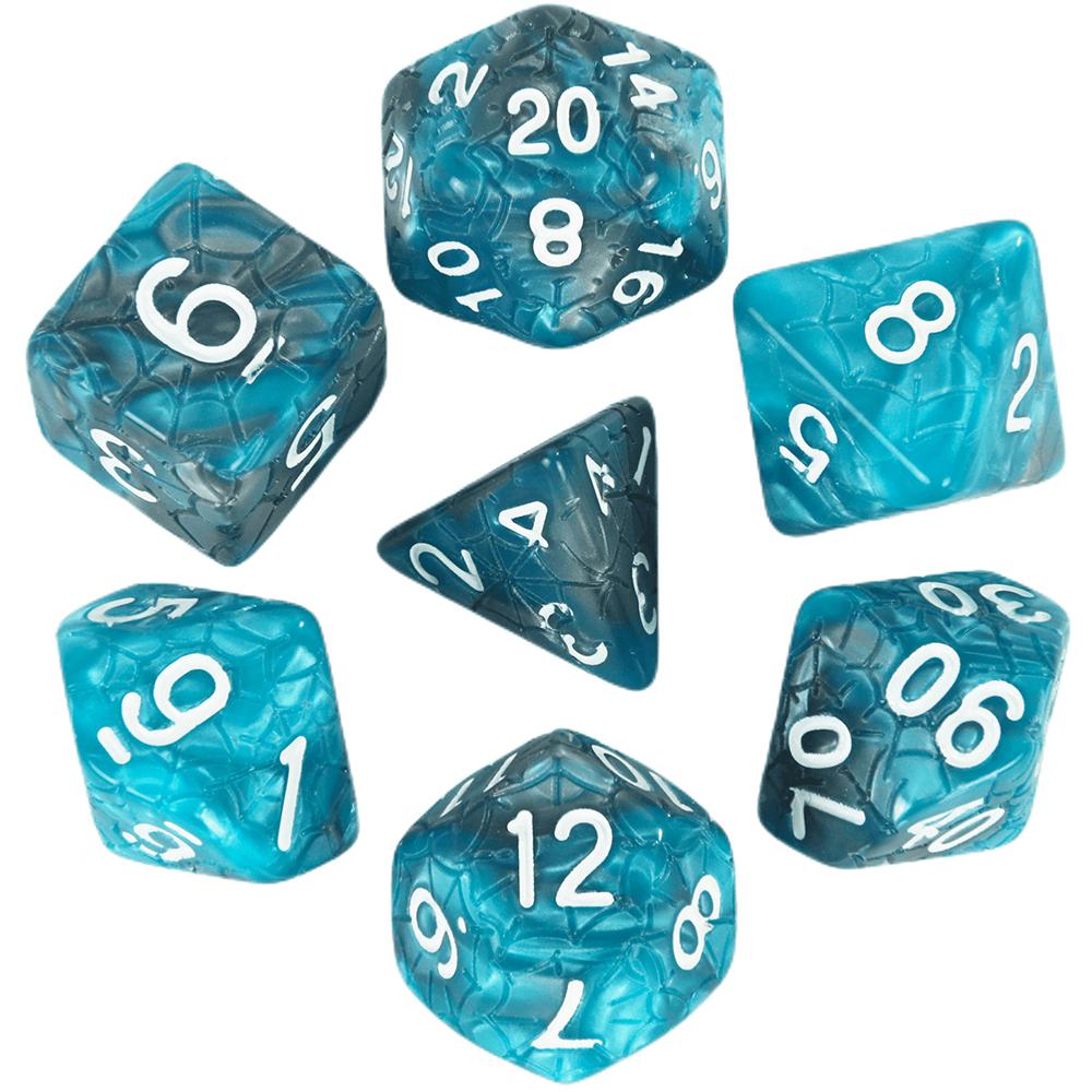 Mixing Color Dice DND 7pcs Polyhedral Dice Set with Engraving Spider Web Effect for DND RPG Magic Gathering Table Game D&D Dice