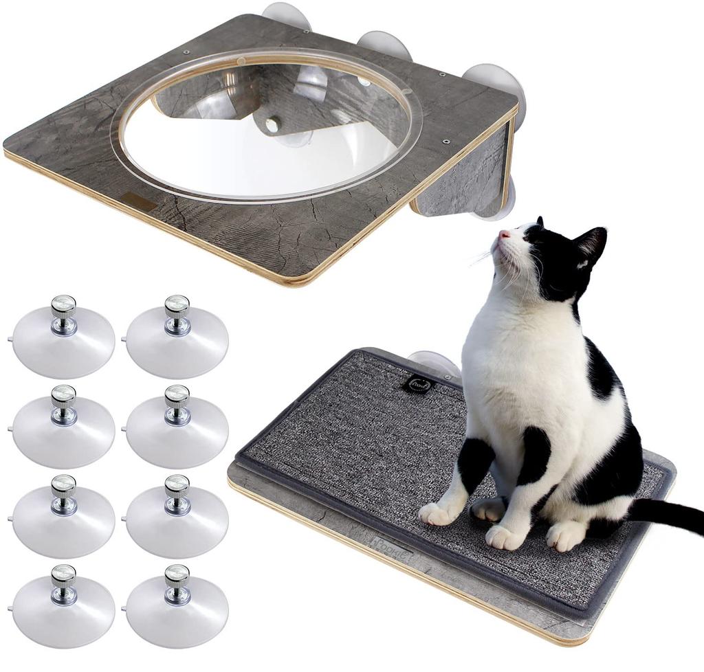 POOKIE Cat Window Hammock Scratching Window Bed Cat Step Cat Tower Bed Stand Cat Bed Suction Cup Installation of [Set 2]