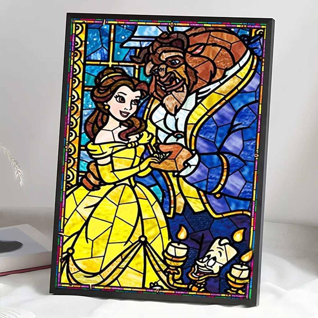 Full Round Diamond Painting Beauty and The Beast  Art Rhinestone Picture Mosaic DIY 5D Cross Stitch Embroidery Home Decoration