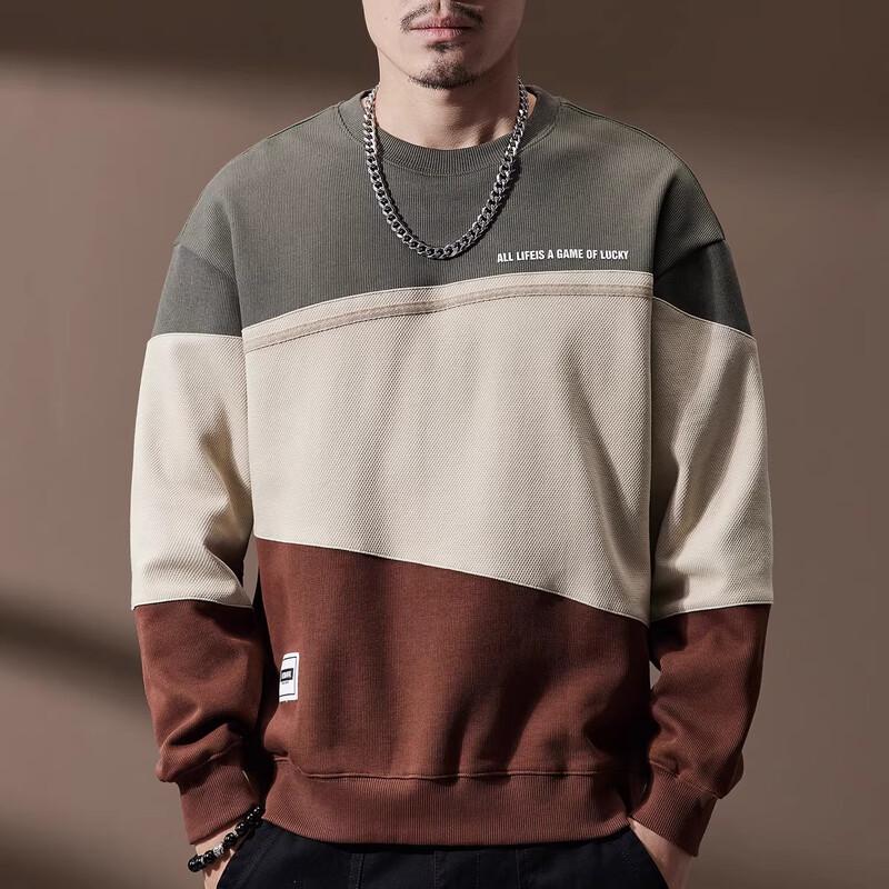 

Men s Heavyweight Color-block Loose Fit Sweatshirt 4XL